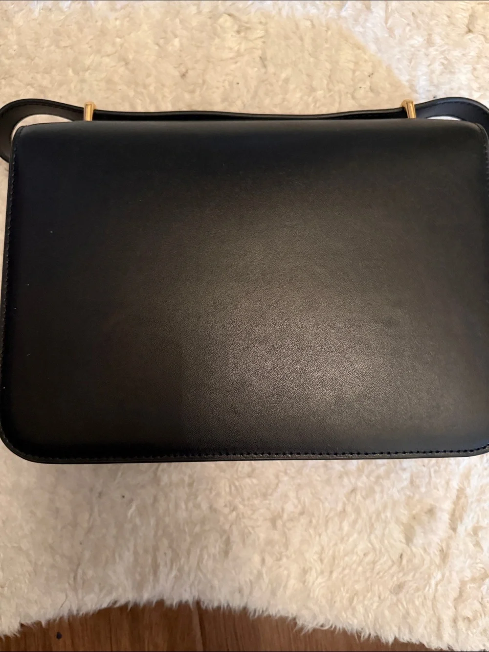 Tory Burch Eleanor Black Leather Crossbody with Gold Logo Medallion